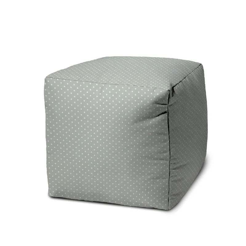 Cube Polka Dots Indoor Outdoor Pouf Cover - Green