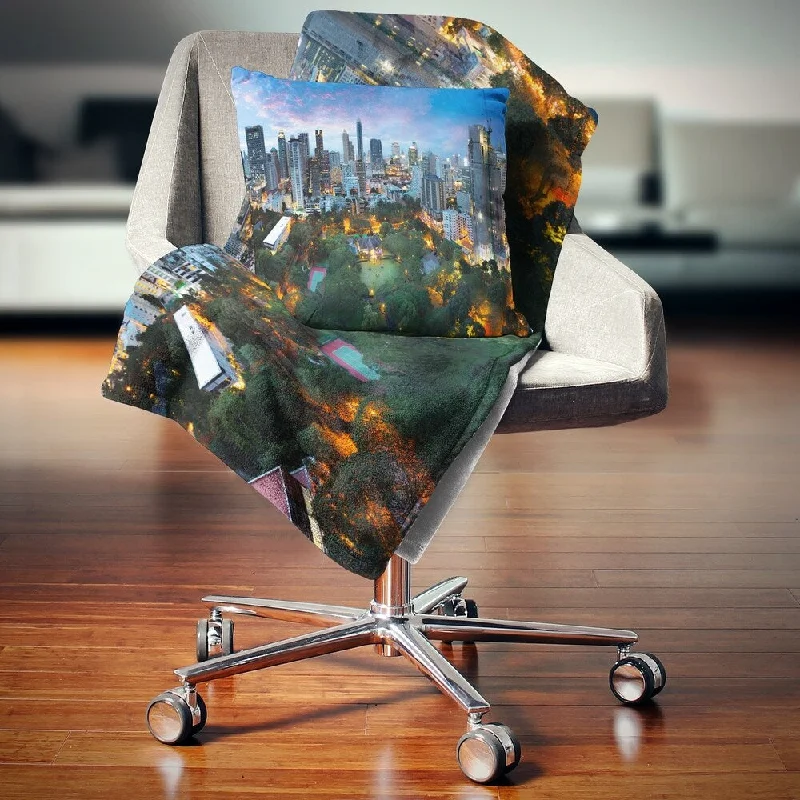 Designart 'Bangkok City Skyline' Cityscape Throw Blanket