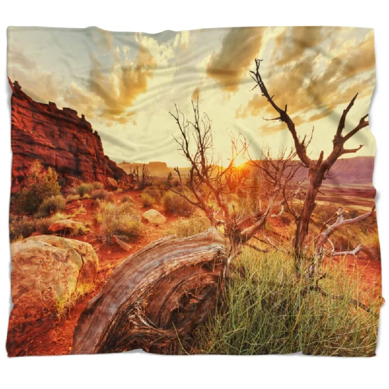 Designart 'Colorful Fall American Prairie' Landscape Fleece Throw Blanket