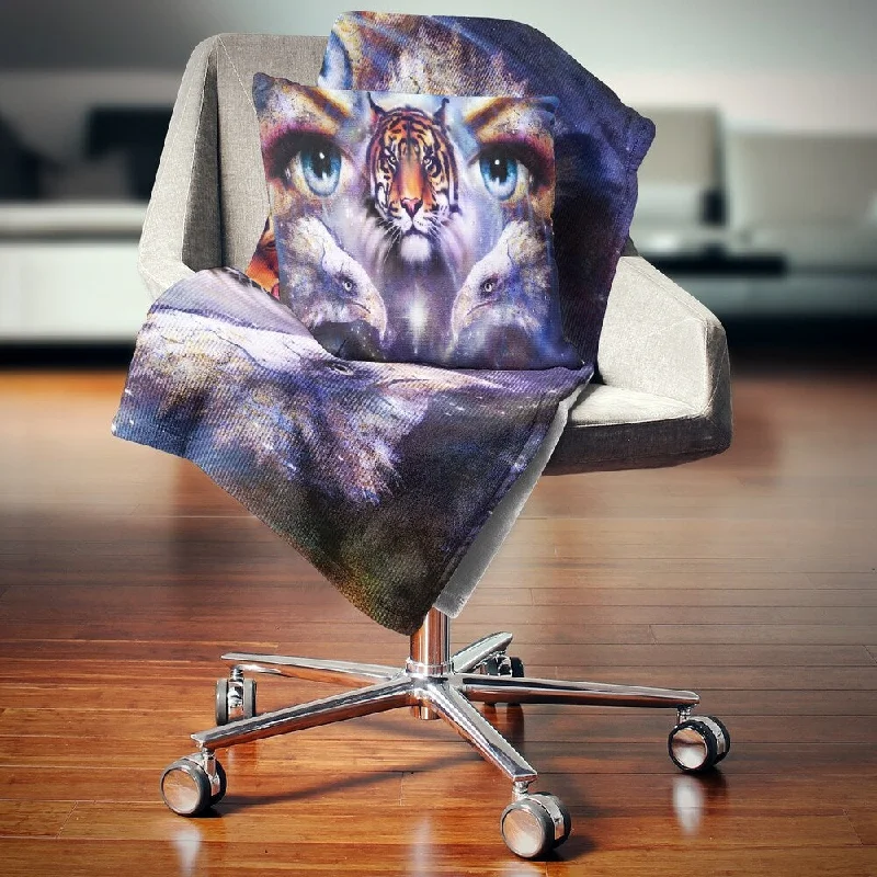 Designart 'Tiger with Woman Eyes' Animal Throw Blanket