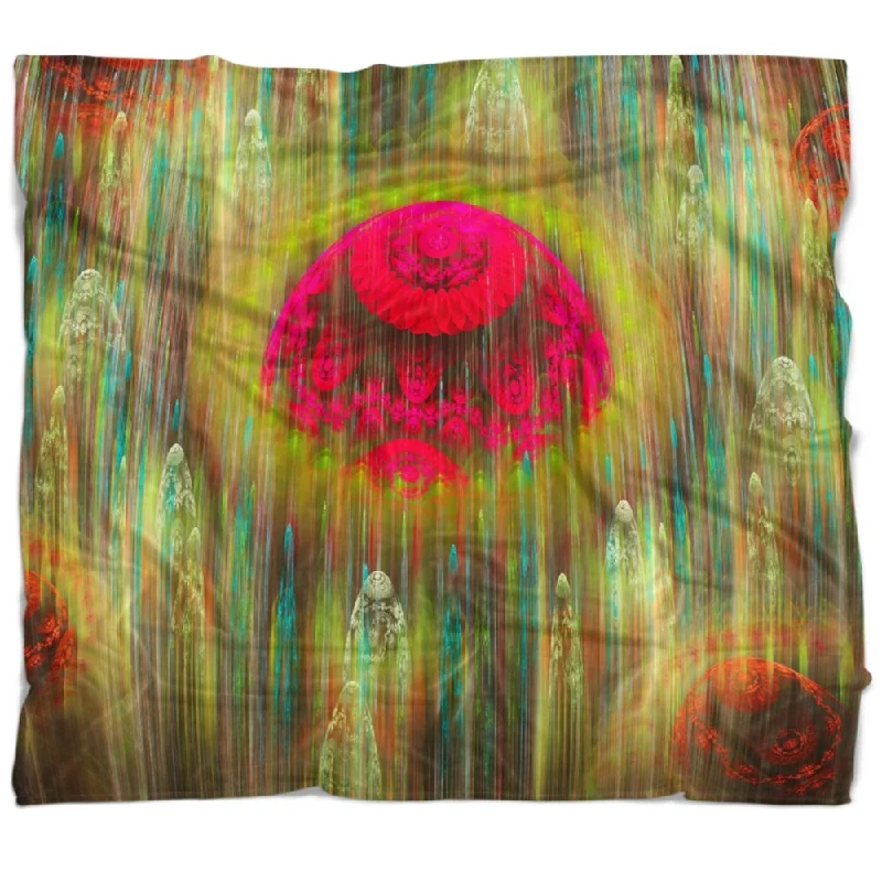 Designart 'Yellow World of Infinite Universe' Abstract Throw Blanket