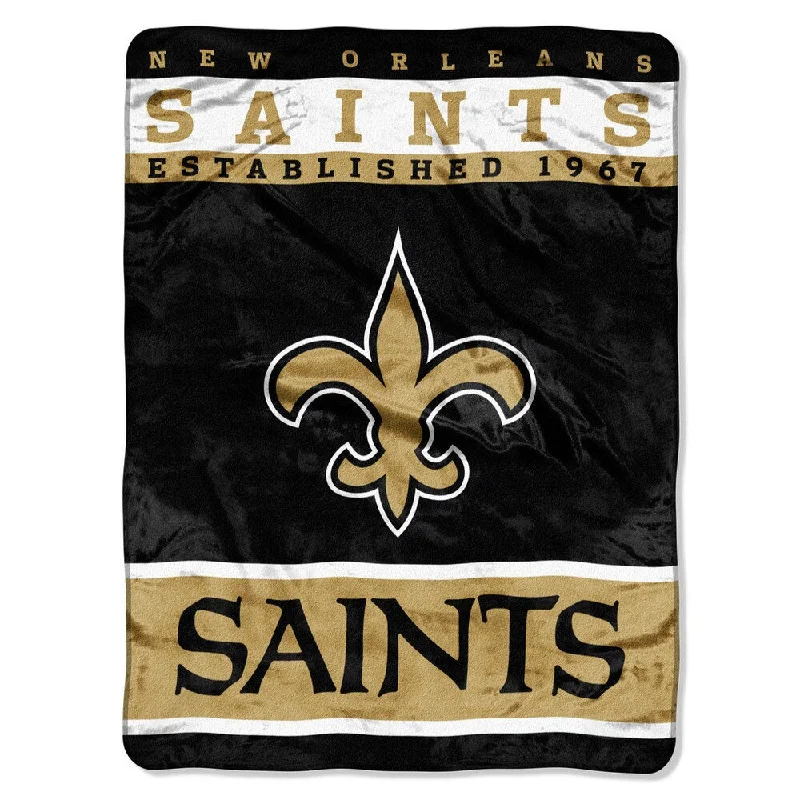 NFL 806 Saints 12TH Man Raschel Throw - Black/gold