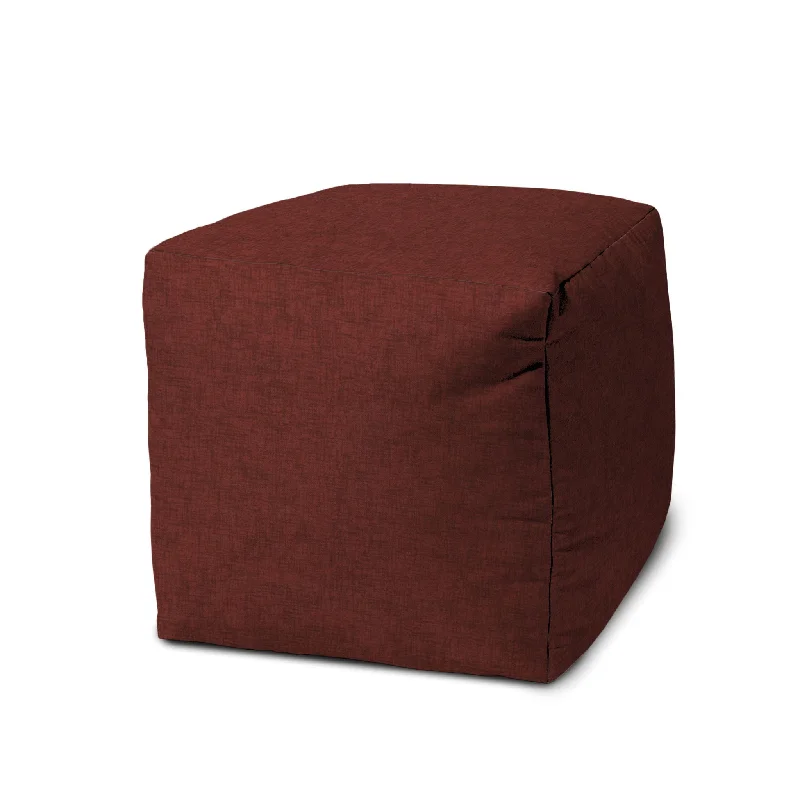 Polyester Cube, Indoor Outdoor Pouf Cover - Red