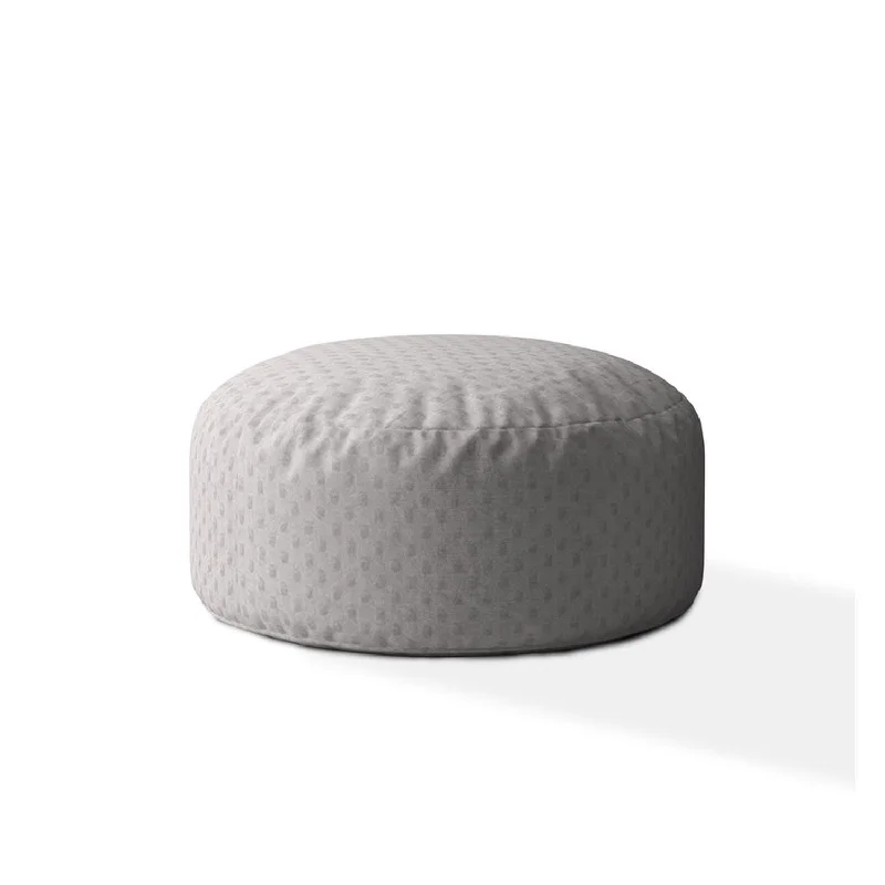 Polyester Round Pouf Cover - Gray