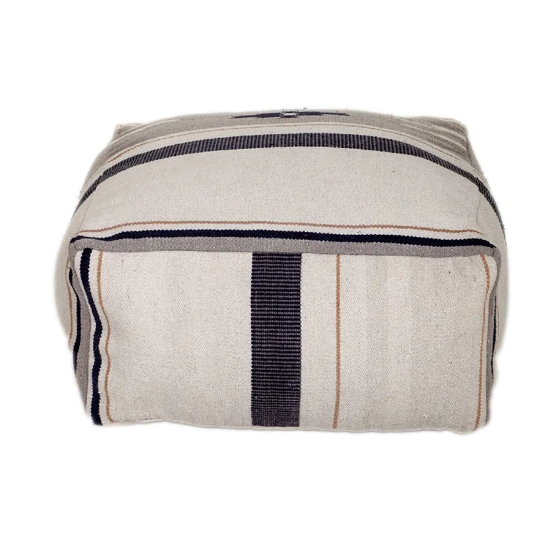 Pouf - Aztec Gray Navy / Beige