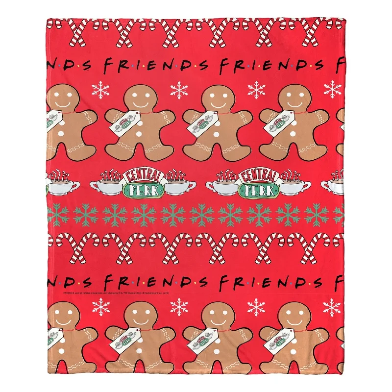 Warner Brothers Friends Gingerbread Pattern Silk Touch Throw Blanket