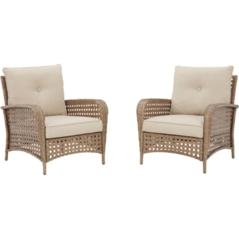 Braylee Outdoor Lounge Chair with Cushion (set of 2) - Driftwood