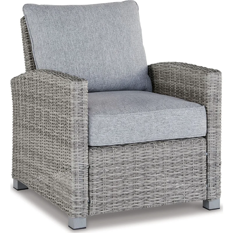 Naples Beach Outdoor Lounge Chair with Cushion - Light Gray