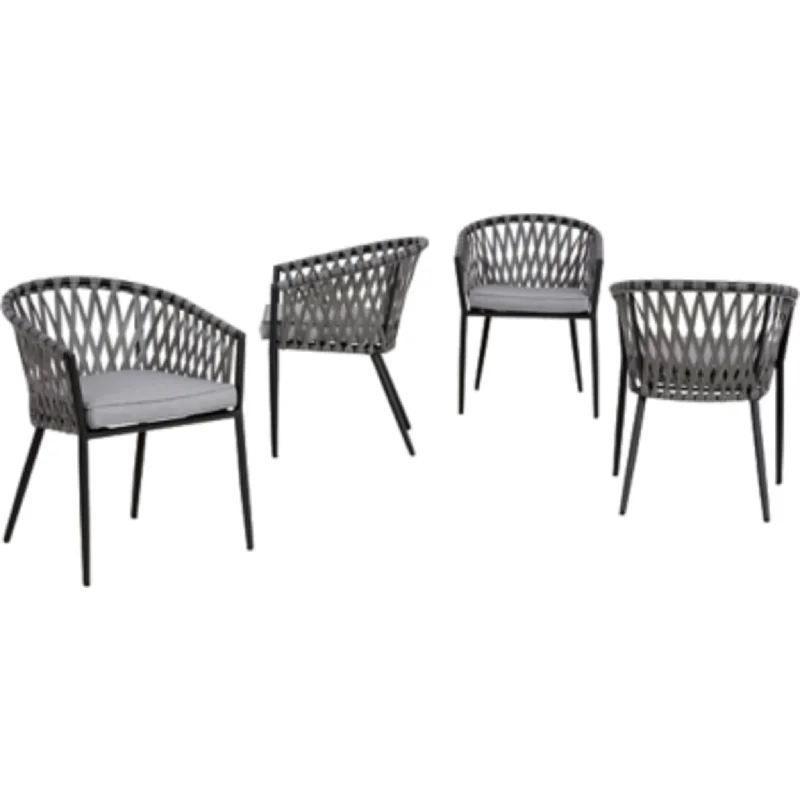 Palm Bliss Outdoor Dining Chair (set of 4) - Gray