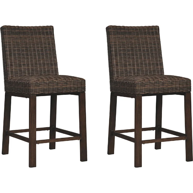 Paradise Trail Outdoor Barstool (set of 2) - Medium Brown