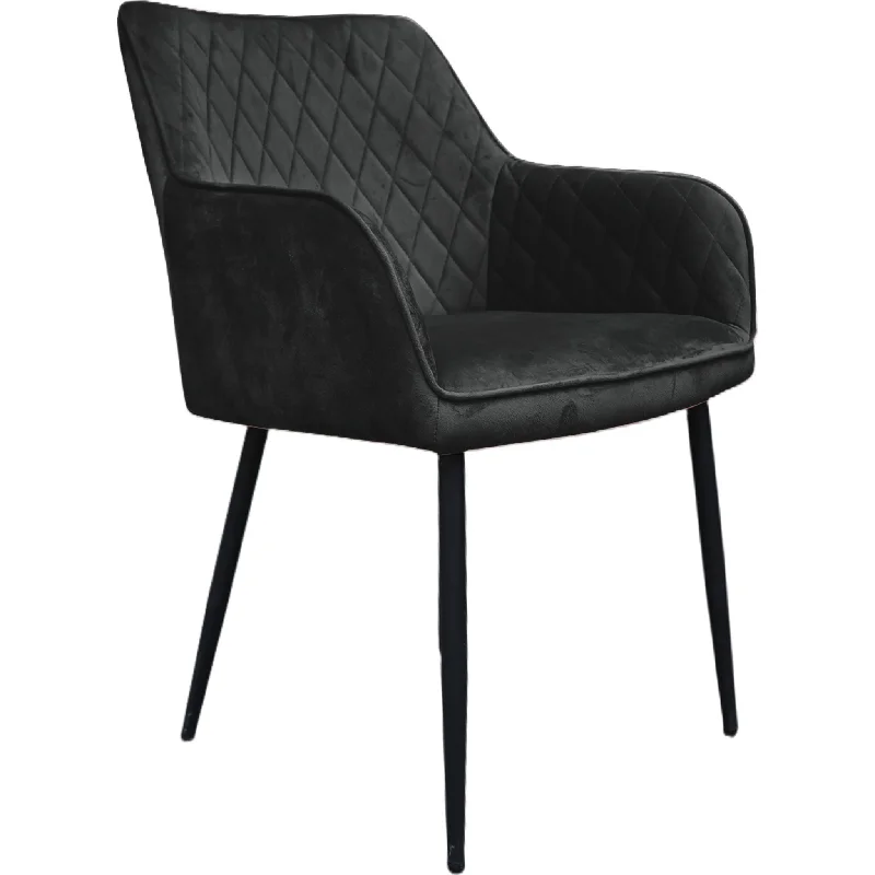 Roseline Arm Chair - Velvet Black - (D742128440SHCS)