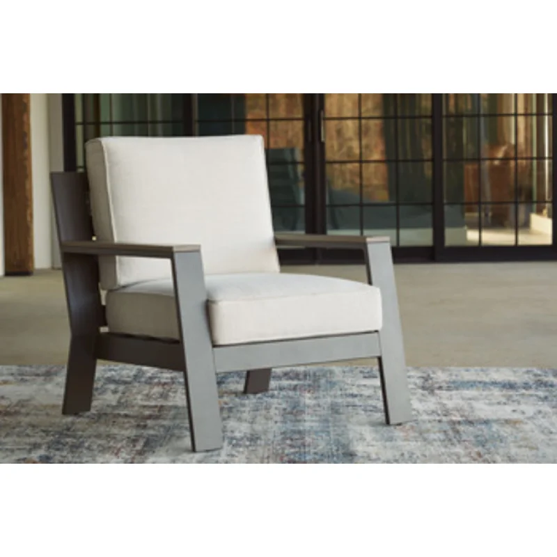 Tropicava Outdoor Lounge Chair with Cushion - Taupe/White