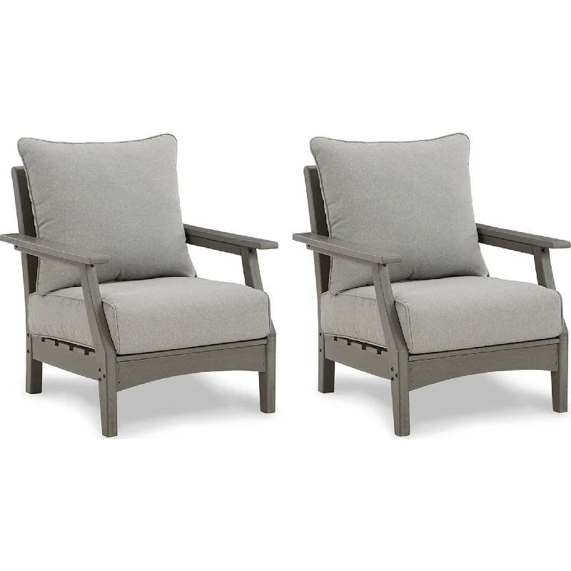 Visola Outdoor Lounge Chair with Cushion (set of 2) - Gray